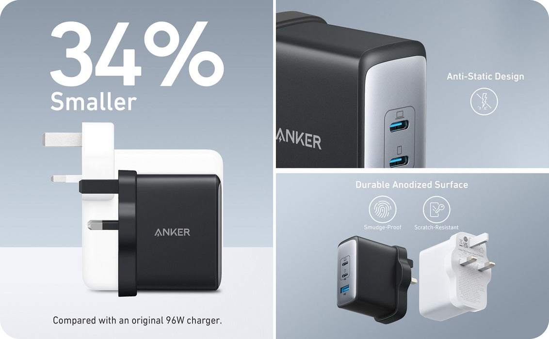 Anker 3-Port 100W nano II - Black