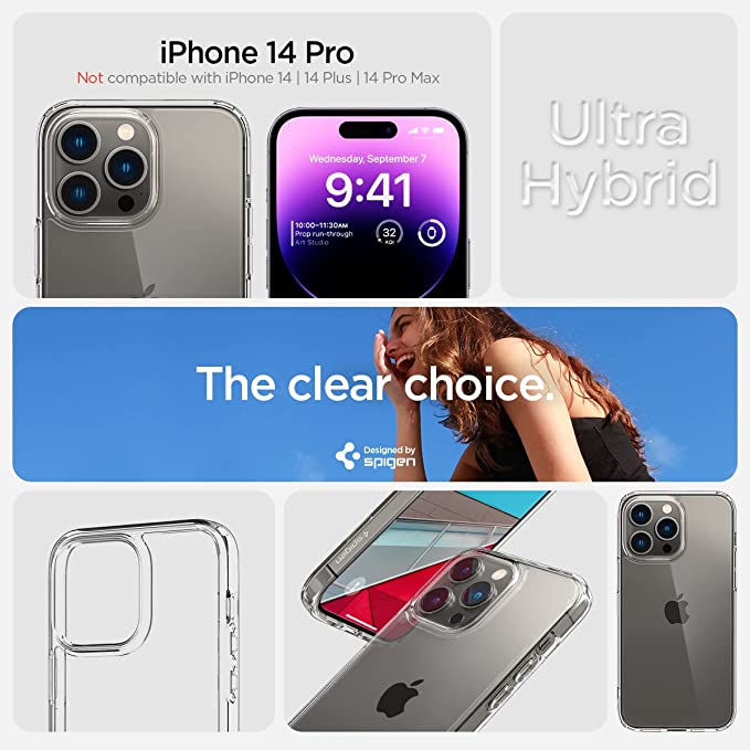 Spigen iPhone 14 Pro Case Crystal Hybrid -  Clear