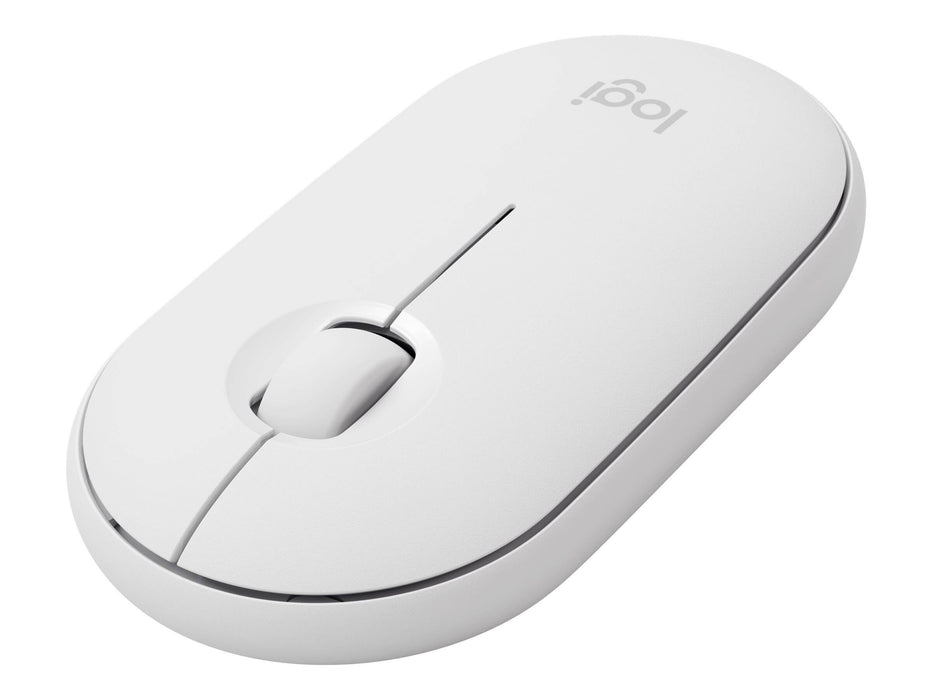 Logitech Pebble Wireless Mouse with Bluetooth or USB - White