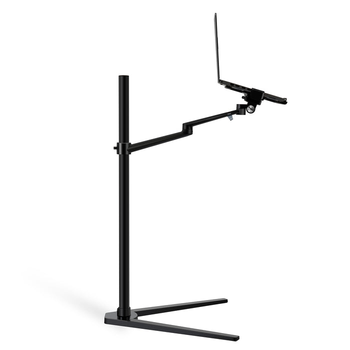Versatile aluminum stand for laptops (11-17”), tablets (7-13”), and phones (3.5-5.5”), adjustable height - TaMiMi Projects in Qatar.