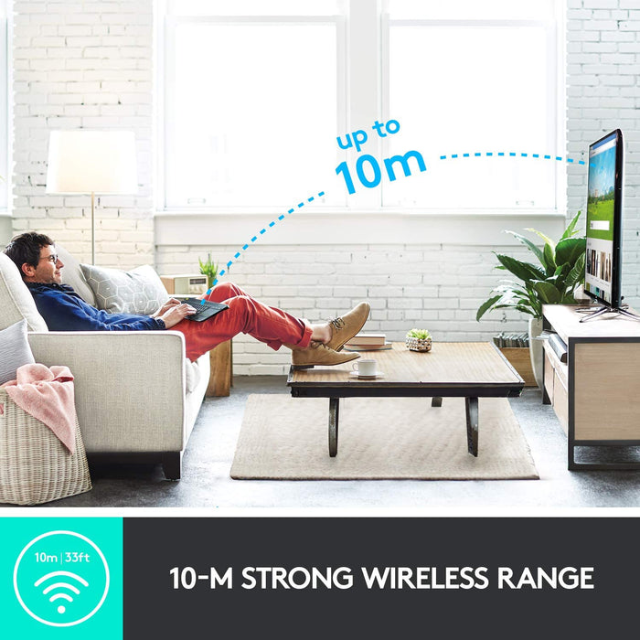 Logitech K400 Plus Wireless Touch TV Keyboard with Easy Media Control and Built-In Touchpad - AR/EN