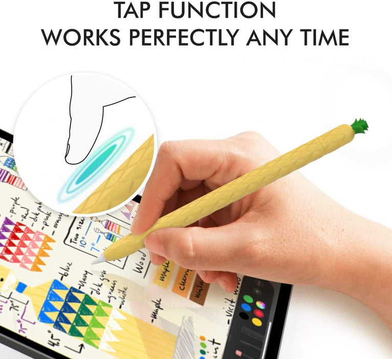AhaStyle Cute Pencil Case Skin, compatible for Apple Pencil 2, soft cover with a fun design, available at TaMiMi Projects in Qatar.