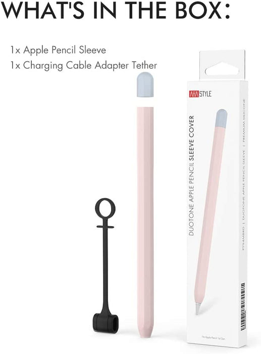 AhaStyle Duotone Case Cover Silicone Sleeve Skin Compatible with Apple Pencil1 - Pink