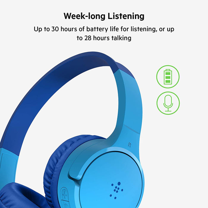 Belkin SOUNDFORM™ Mini Wireless On-Ear Headphones for Kids - Blue