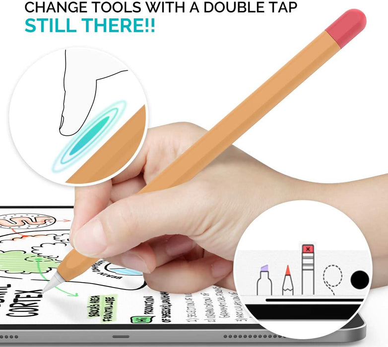 AhaStyle Cute Pencil Case Skin, compatible for Apple Pencil 2, soft cover with a fun design, available at TaMiMi Projects in Qatar.