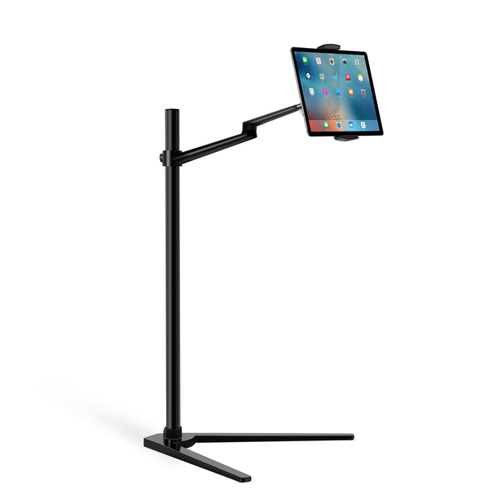 Versatile aluminum stand for laptops (11-17”), tablets (7-13”), and phones (3.5-5.5”), adjustable height - TaMiMi Projects in Qatar.