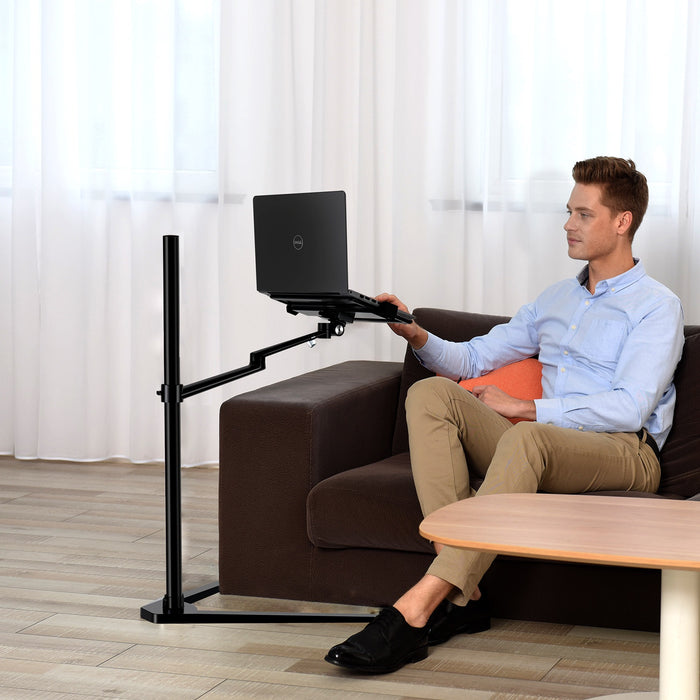 Versatile aluminum stand for laptops (11-17”), tablets (7-13”), and phones (3.5-5.5”), adjustable height - TaMiMi Projects in Qatar.