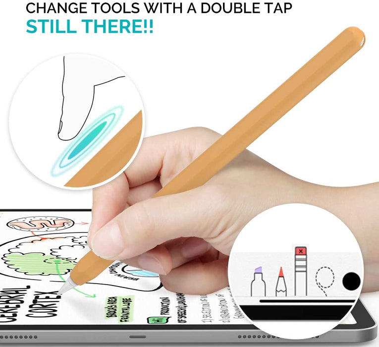 AhaStyle Cute Pencil Case Skin, compatible for Apple Pencil 2, soft cover with a fun design, available at TaMiMi Projects in Qatar.