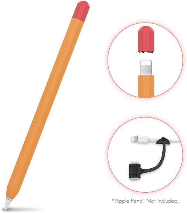 AhaStyle Duotone Case Cover Silicone Sleeve Skin Compatible with Apple Pencil1 - Orange