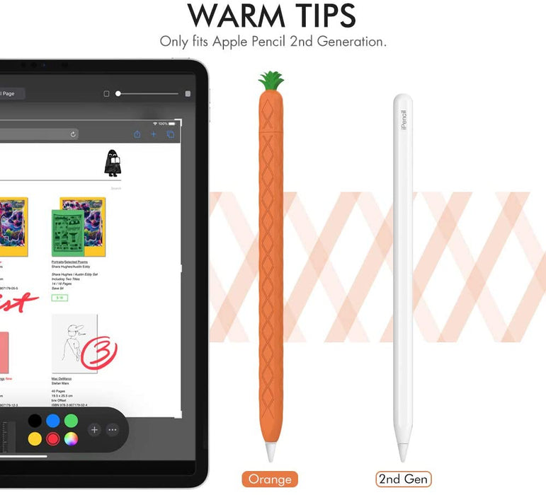 AhaStyle Cute Pencil Case Skin, compatible for Apple Pencil 2, soft cover with a fun design, available at TaMiMi Projects in Qatar.