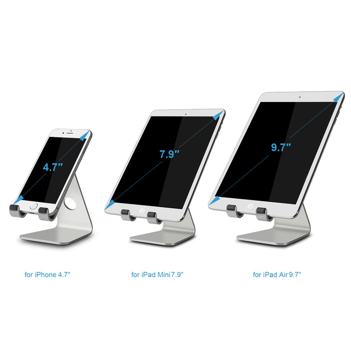 Adjustable tablet and phone stand with CNC precision, heavy-duty aluminum base, fits up to 10-inch devices - TaMiMi Projects in Qatar.