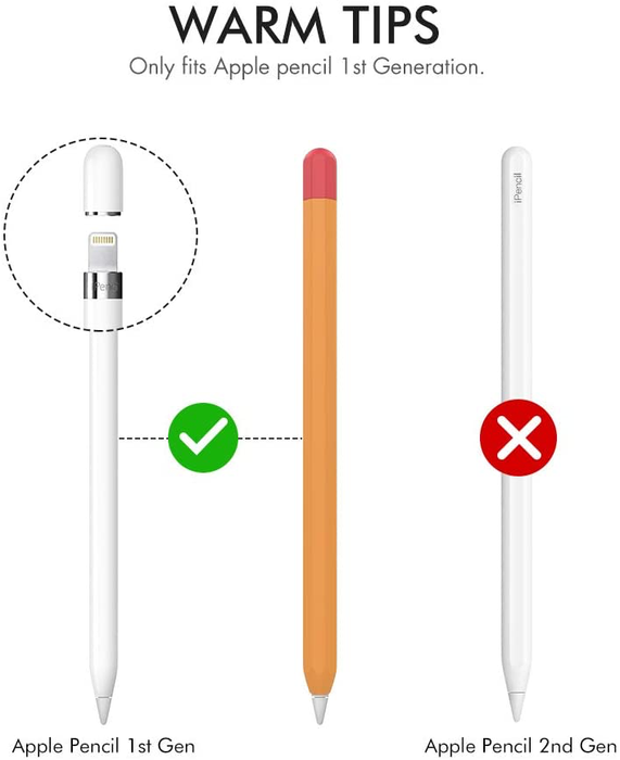 AhaStyle Duotone Case Cover Silicone Sleeve Skin Compatible with Apple Pencil1 - Orange