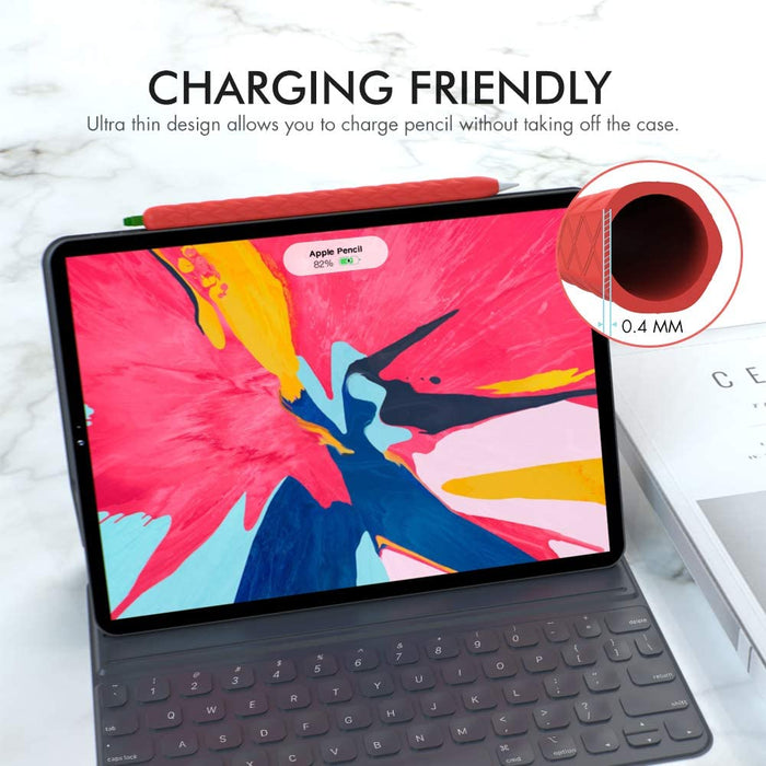 AhaStyle Cute Pencil Case Skin, compatible for Apple Pencil 2, soft cover with a fun design, available at TaMiMi Projects in Qatar.