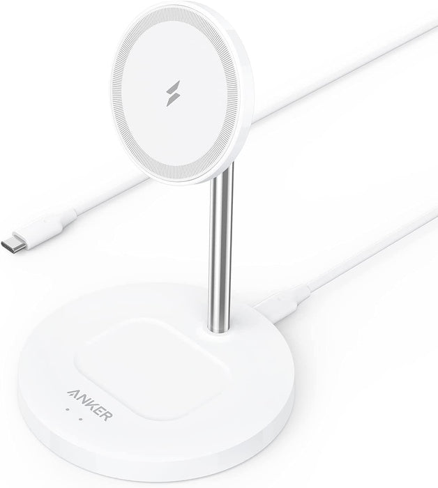 Anker Wireless Charging Stand, PowerWave 2-in-1 Magnetic Stand Lite - White