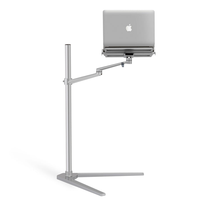 Versatile aluminum stand for laptops (11-17”), tablets (7-13”), and phones (3.5-5.5”), adjustable height - TaMiMi Projects in Qatar.