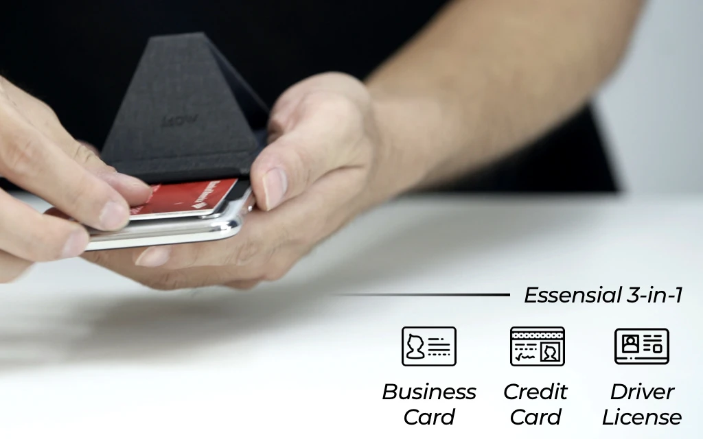 MOFT Invisible Phone Stand & Wallet Dark Blue + Black