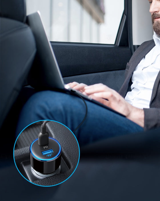 Anker PowerDrive PD 2 Car Charger with Lightning to Type-C Cable