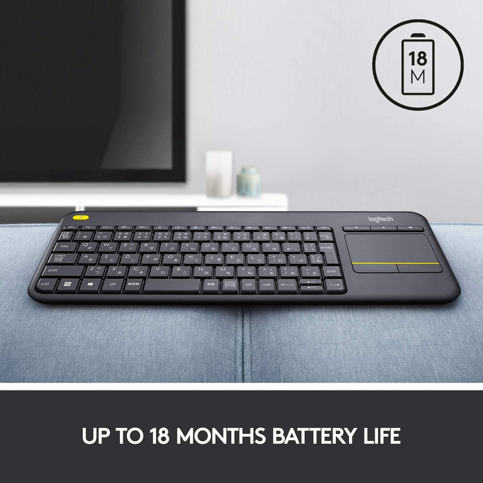 Logitech K400 Plus Wireless Touch TV Keyboard with Easy Media Control and Built-In Touchpad - AR/EN