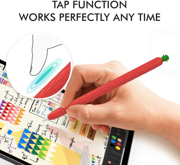 AhaStyle Cute Pencil Case Skin, compatible for Apple Pencil 2, soft cover with a fun design, available at TaMiMi Projects in Qatar.