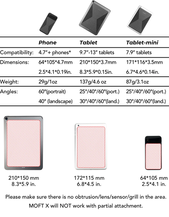 MOFT X Adhesive Phone Stand - Space Grey