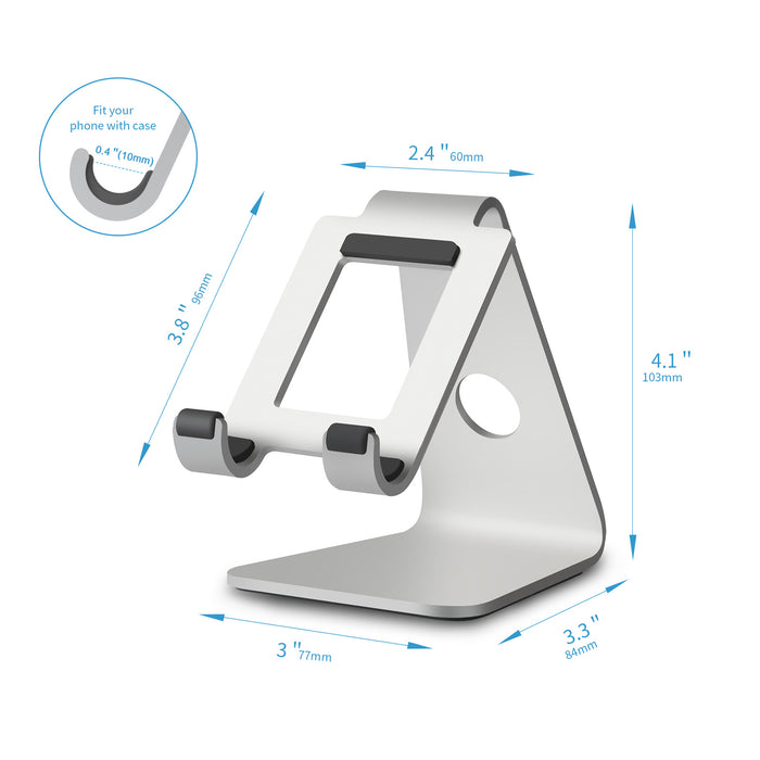 Adjustable tablet and phone stand with CNC precision, heavy-duty aluminum base, fits up to 10-inch devices - TaMiMi Projects in Qatar.