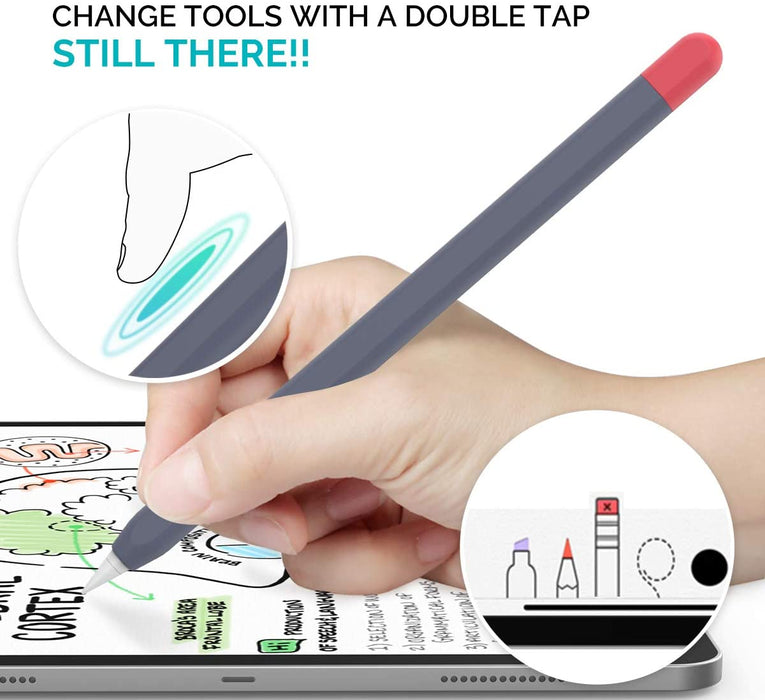 AhaStyle Cute Pencil Case Skin, compatible for Apple Pencil 2, soft cover with a fun design, available at TaMiMi Projects in Qatar.