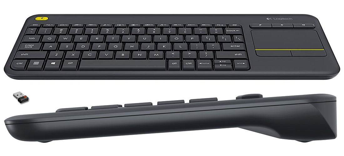 Logitech K400 Plus Wireless Touch TV Keyboard with Easy Media Control and Built-In Touchpad - AR/EN