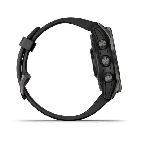 Fēnix® 7S Sapphire Solar - Carbon Grey DLC Titanium with Black Band - 42mm
