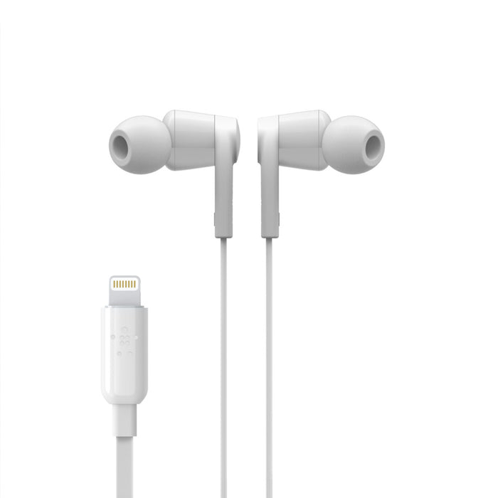 Belkin SoundForm earbuds with Lightning connector from TaMiMi Projects in Qatar. Tangle-free, sweat-resistant, and perfect fit.